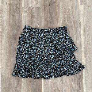 Altar'd State Black and Blue Floral Skirt